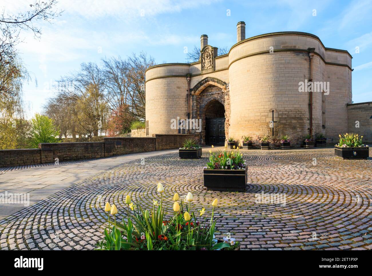 El Gate House y entrada al castillo de Nottingham, Nottingham, Inglaterra, Reino Unido. Foto de stock