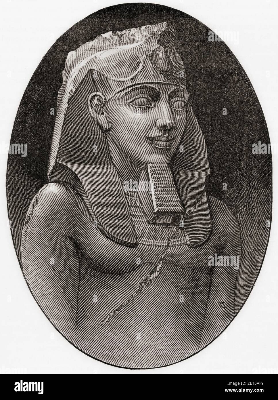 Ramsés II, también deletreado Rameses o Ramsés, 1303 AC – 1213, alias Ramsés el Grande. Tercer faraón de la XIX Dinastía de Egipto. De la Historia Universal de Cassell, publicada en 1888. Foto de stock