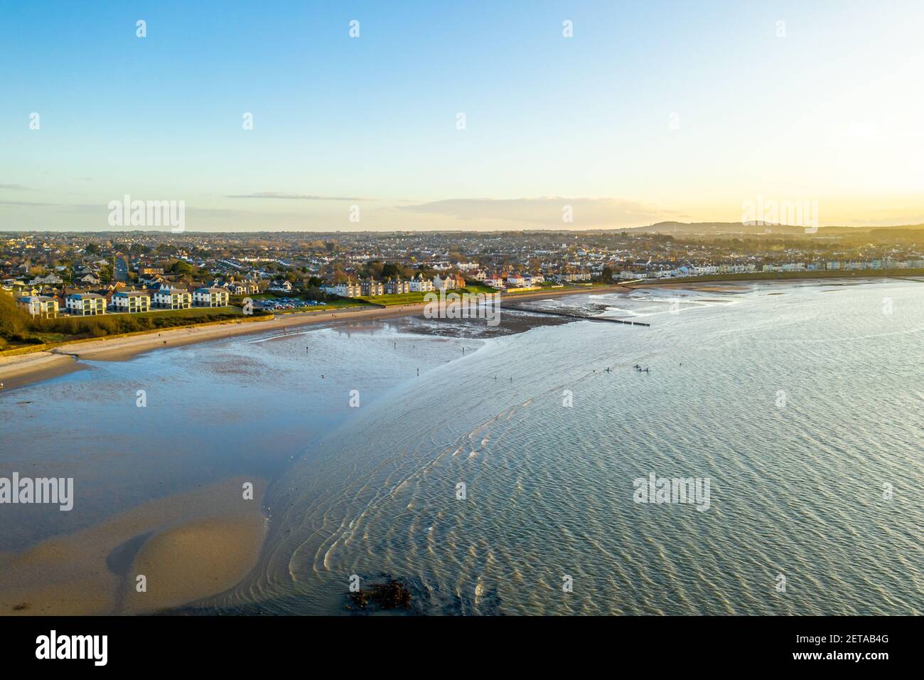 Playa Ballyholme cerca de Bangor en Irlanda del Norte Foto de stock