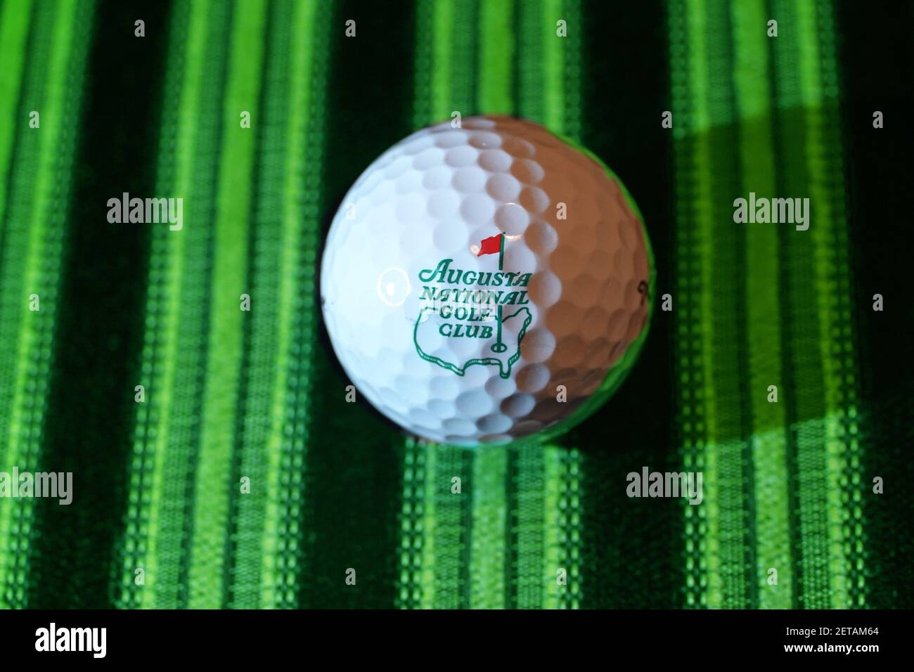 Imagen gráfica de la Augusta NATIONAL Golf Club logotipo de la pelota de golf - el hogar del Masters evento de golf celebrado en abril de cada año. Foto de stock