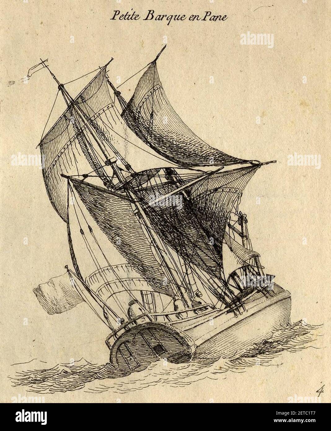 Petite barque en panne (1813). Foto de stock