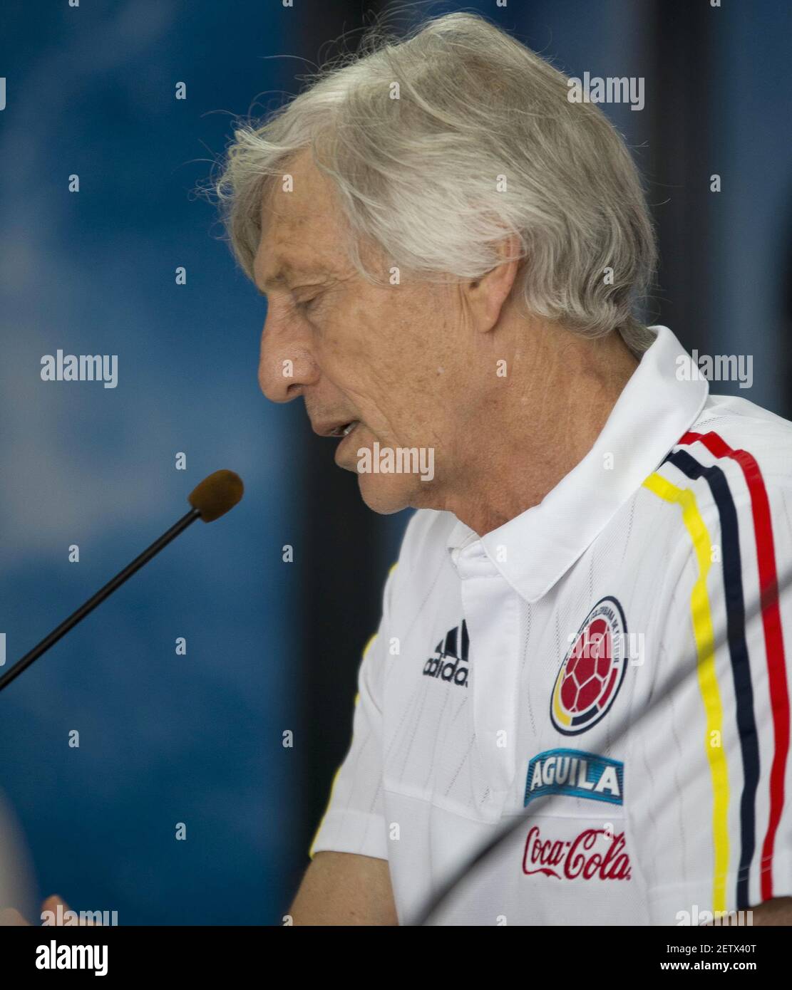 Getafe, España, 12 de junio de 2017 - José Néstor Pékerman entrenador del  equipo de Colombia en una rueda de prensa antes del partido amistoso de  fútbol que se jugará en el