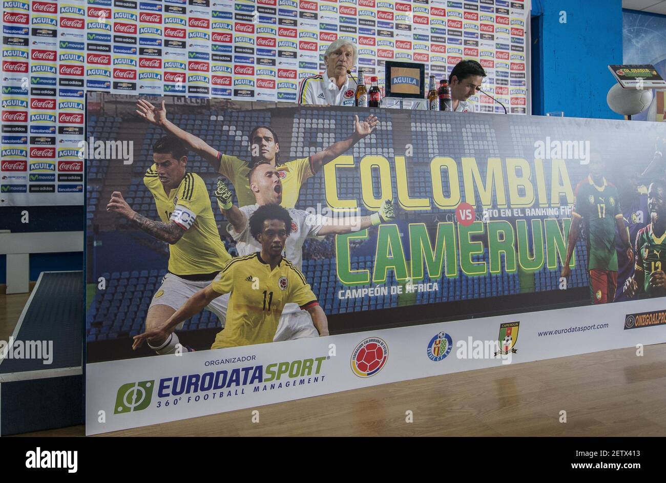 Getafe, España, 12 de junio de 2017 - José Néstor Pékerman, director  técnico del equipo de Colombia en una conferencia de prensa previa al  partido amistoso de fútbol que se jugará en