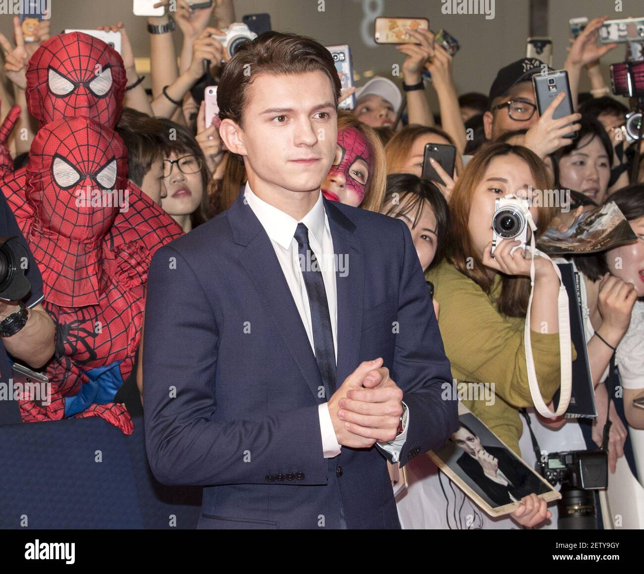 2 de julio de 2017 - Seúl, Corea del Sur : actor Tom Holland, asiste a la  alfombra roja para la película Spider-Man: Regreso a casa Promociona gira  en Time Square en