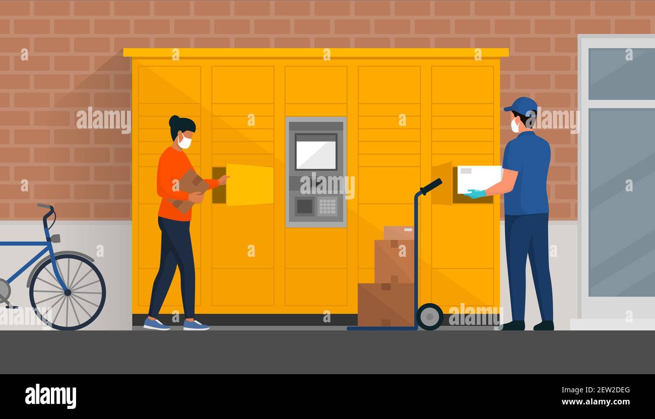 Recogiendo paquete Imágenes vectoriales de stock Alamy