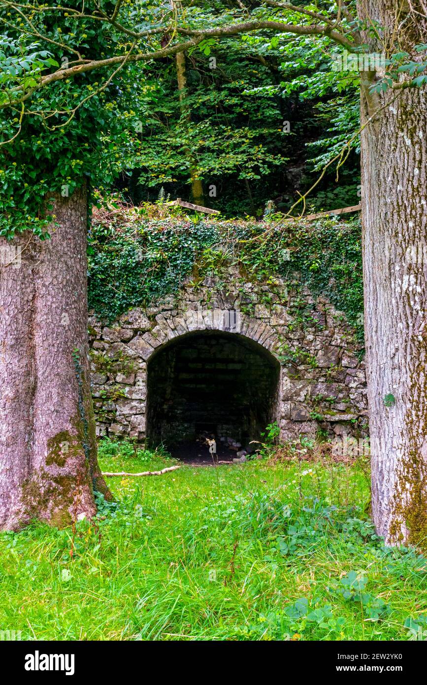 Horno de cal en Parc le Breos de Park le Bruce Un parque medieval de ciervos en el sur de la Gower Península cerca de Swansea Wales Reino Unido Foto de stock