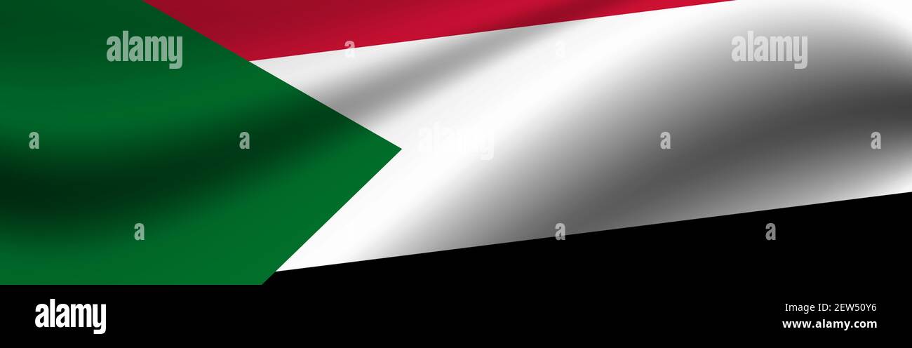 Bandera Con La Bandera De Sudán Textura De La Tela De La Bandera De Sudán Fotografía De Stock