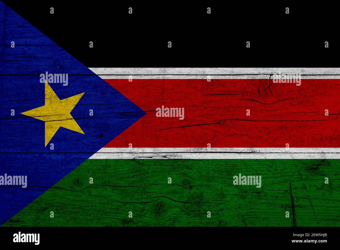 Bandera De Sudán Del Sur Textura De Madera De La Bandera De Sudán Del Sur Fotografía De Stock