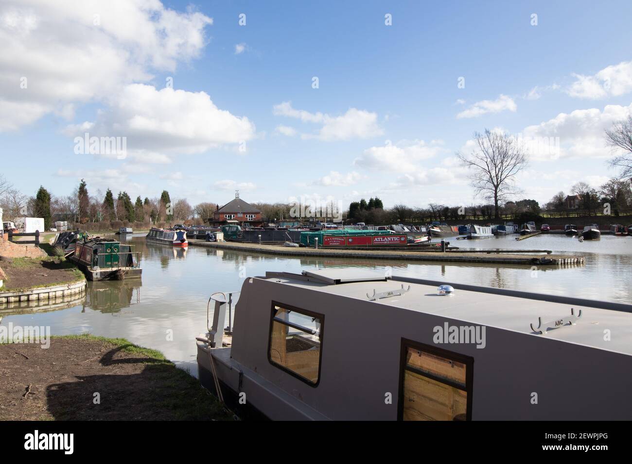 Alvecote Marina, Coventry canal cerca de Tamworth, Staffordshire. Foto de stock