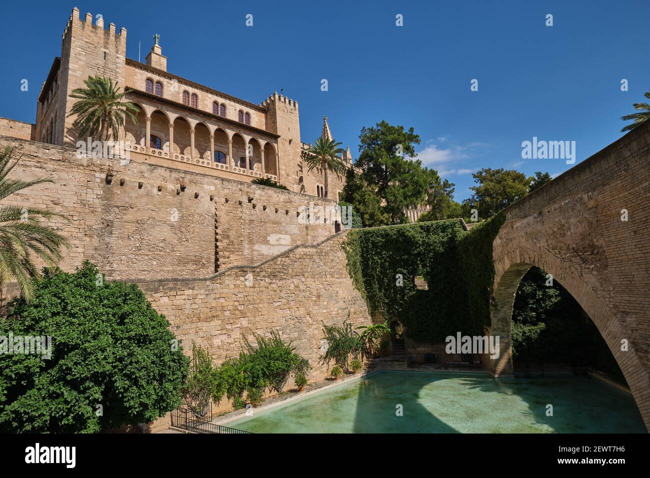 Palacio Real de la Almudaina, Palma de Mallorca Foto de stock