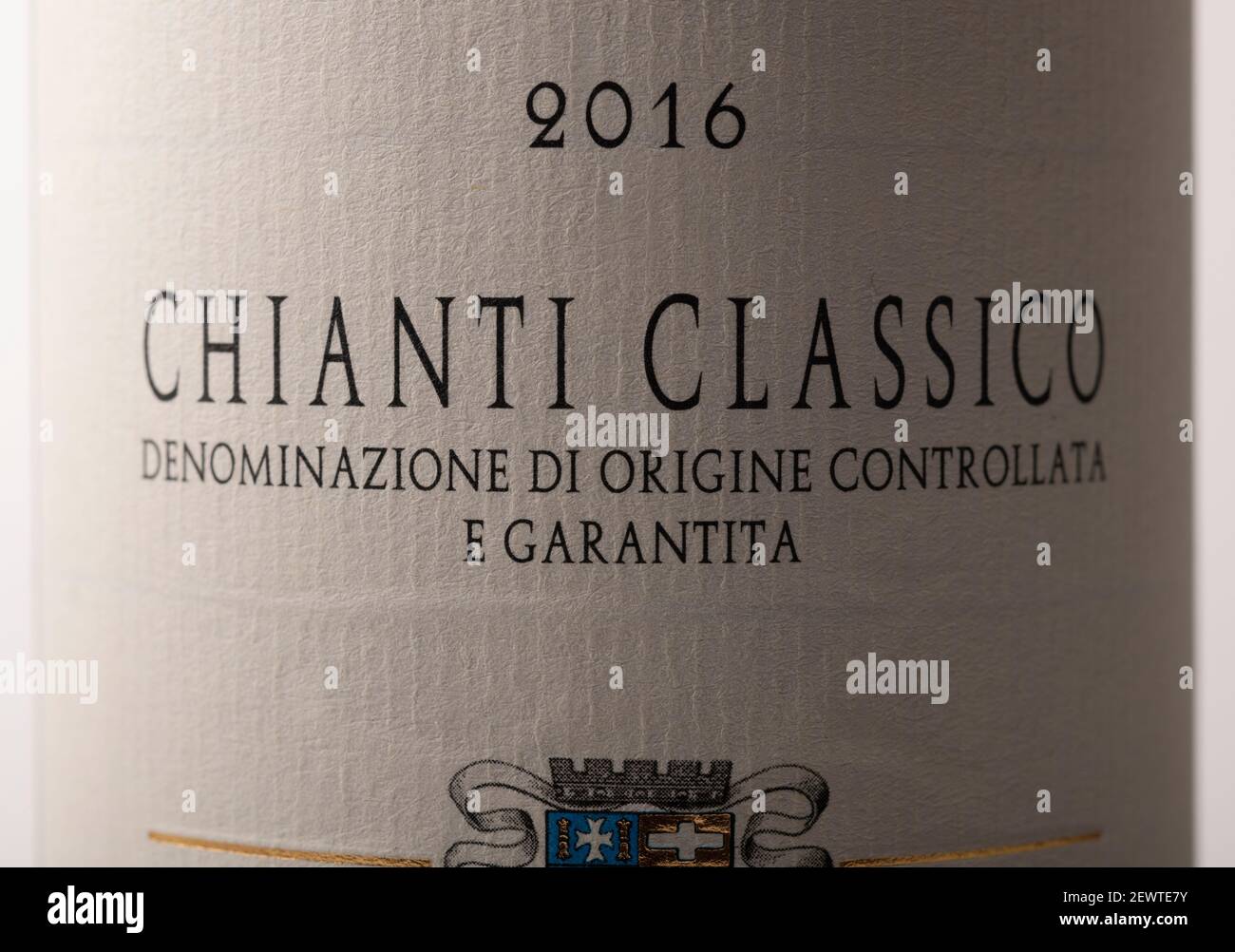 2016 etiqueta de botella de vino Lornano Chianti Classico Foto de stock