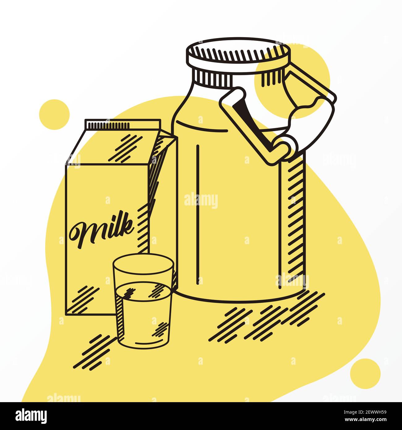 envases de leche productos conjunto iconos Ilustración del Vector