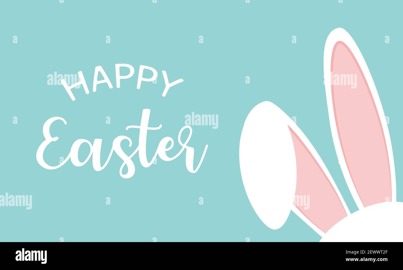 Tarjeta de Pascua con orejas de conejo. Feliz tarjeta de pascua Ilustración del Vector