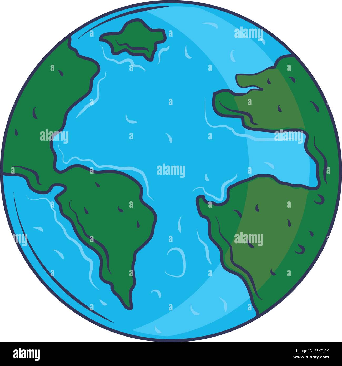 lindo espacio mapa de la tierra dibujos animados Imagen Vector de stock -  Alamy