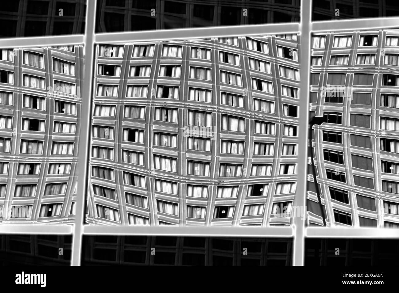 Ventana de cristal en un edificio comercial Foto de stock