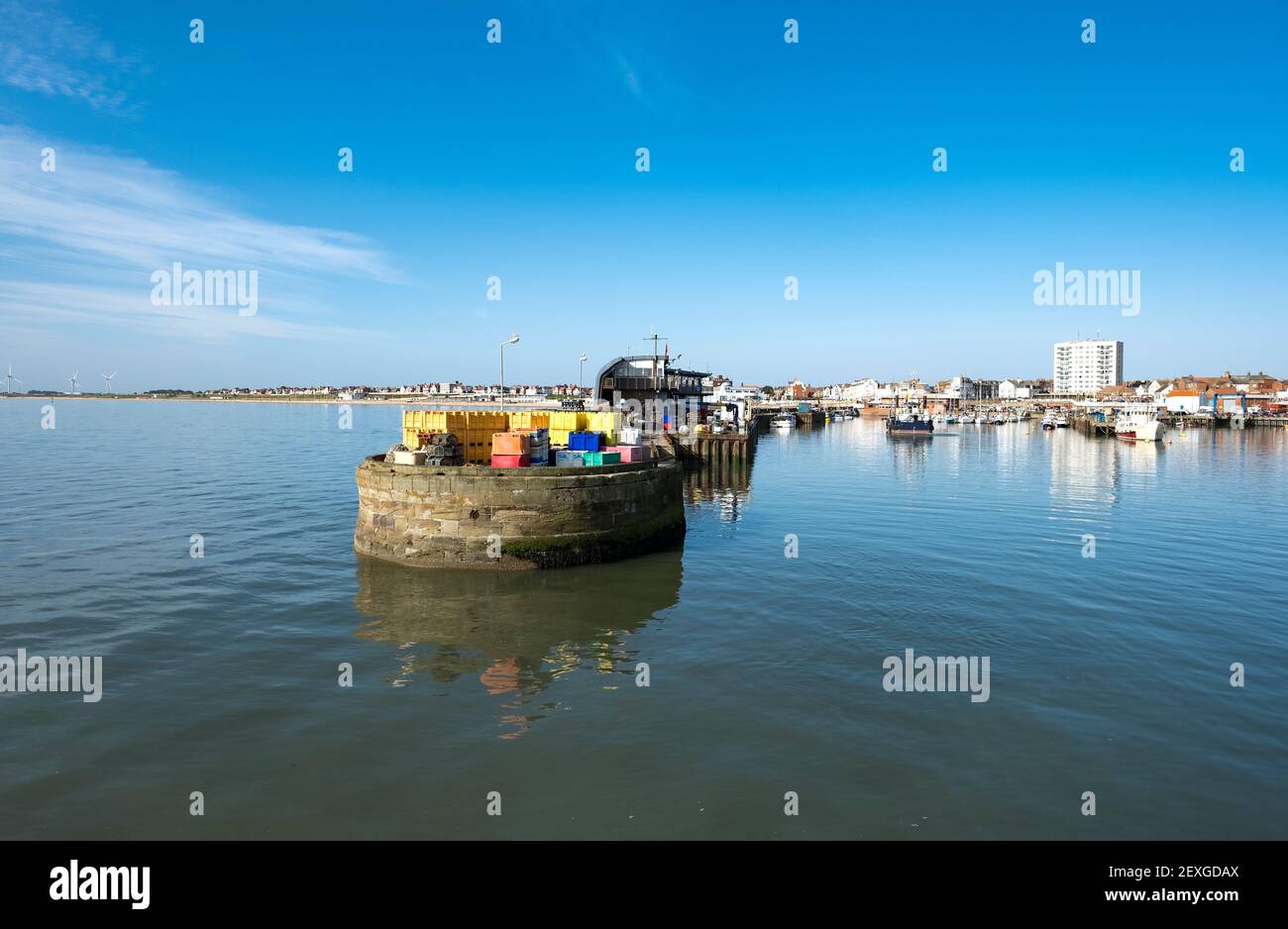 Escena del puerto en Bridlington, Reino Unido Foto de stock