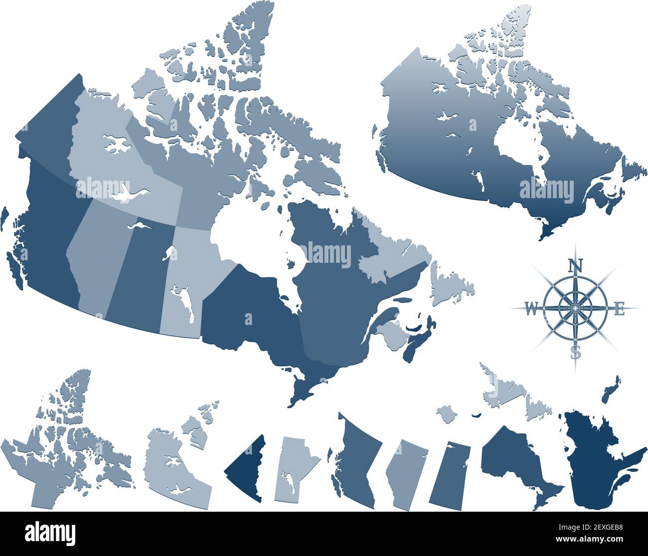 Mapa de Canadá y las provincias Foto de stock