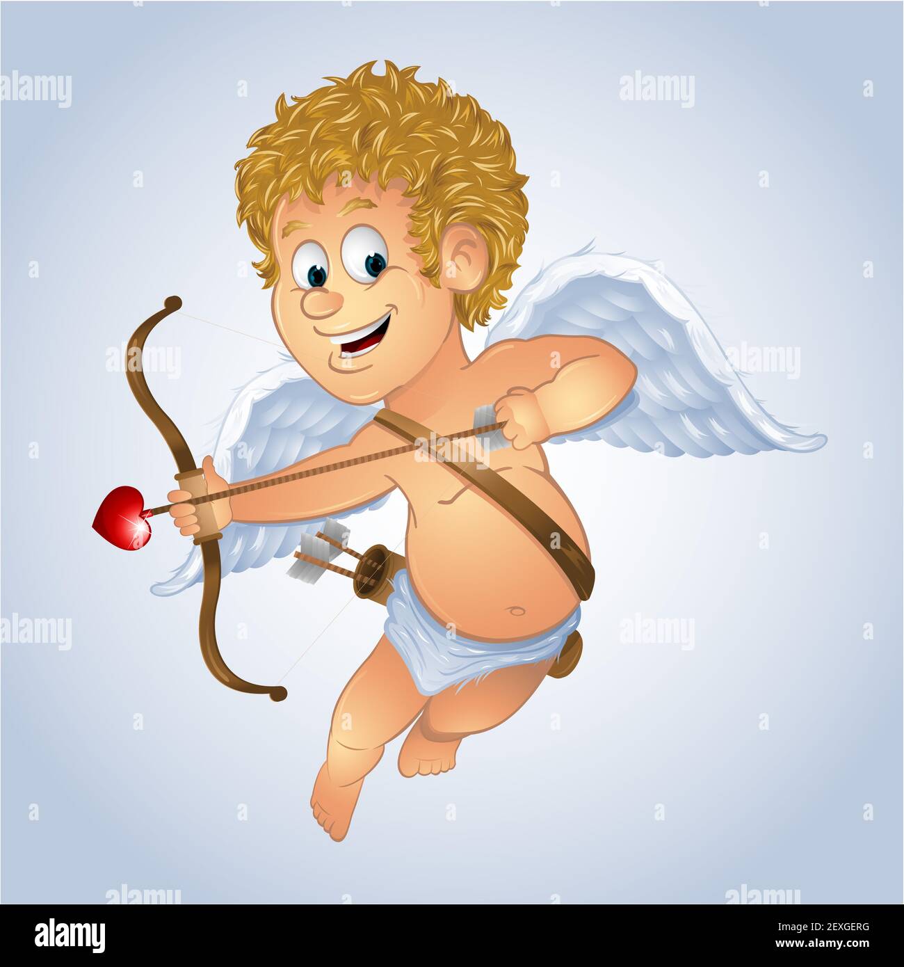 Arco cupido aislado. Arma para dibujos animados de ángel pequeño.  Ilustración del día de San Valentín. 14 de febrero Imagen Vector de stock -  Alamy