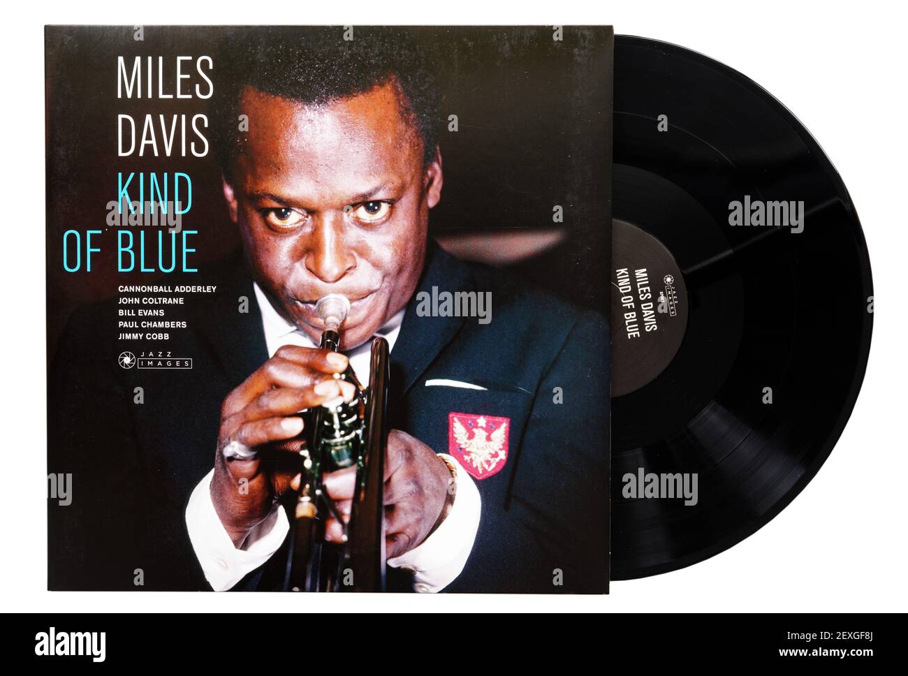 Kind of Blue by miles Davis vinilo jazz álbum Foto de stock