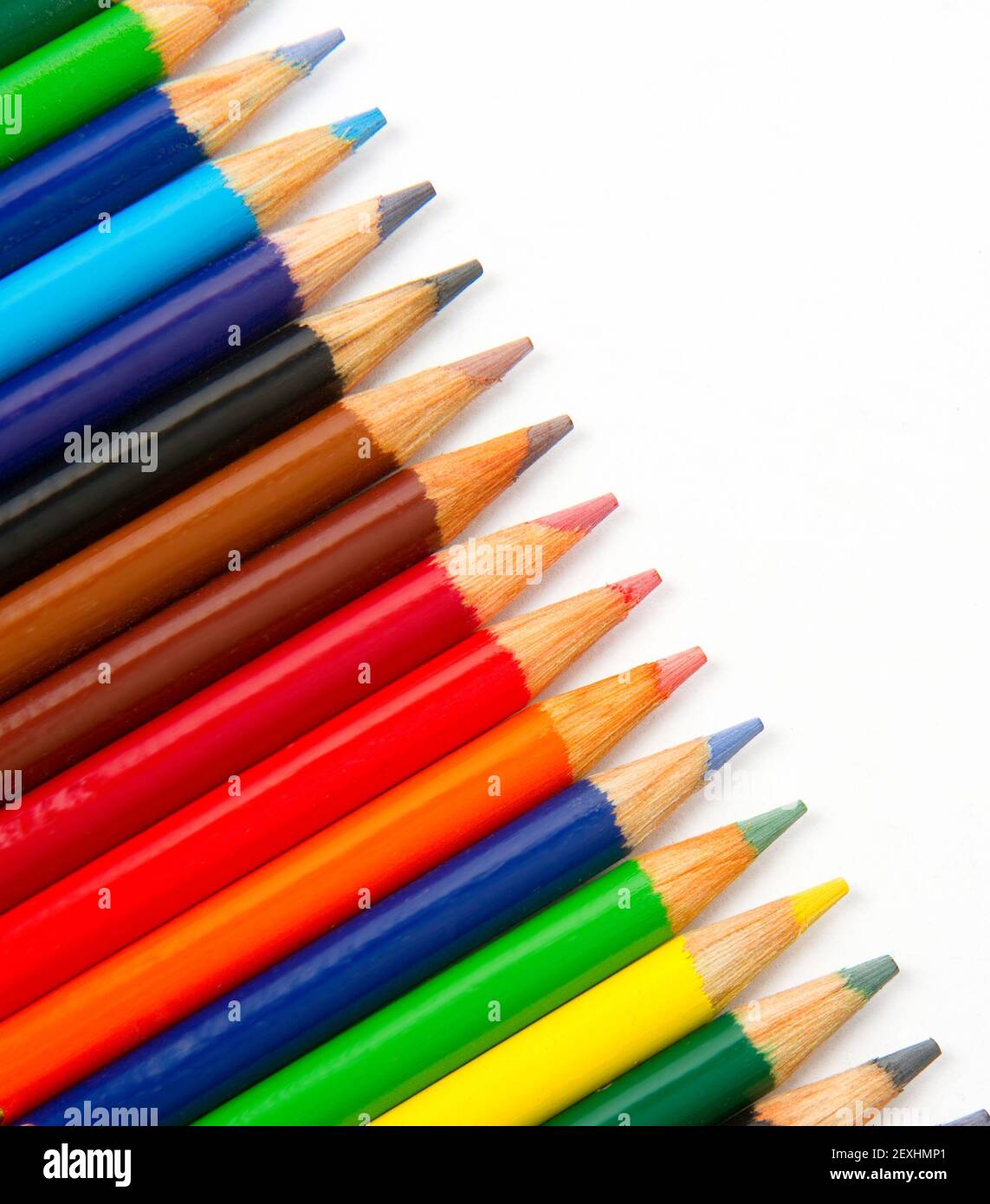 Lápices de arte de colores brillantes instrumento de escritura de plomo de suministro de artista Foto de stock
