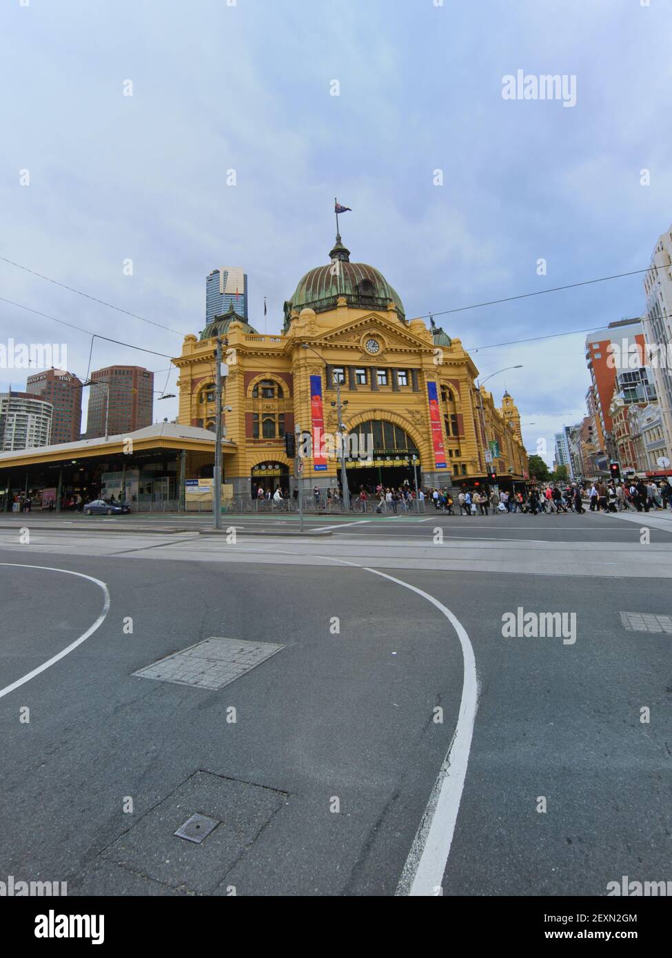 La estación de tren de Flinders Street Melbourne Foto de stock