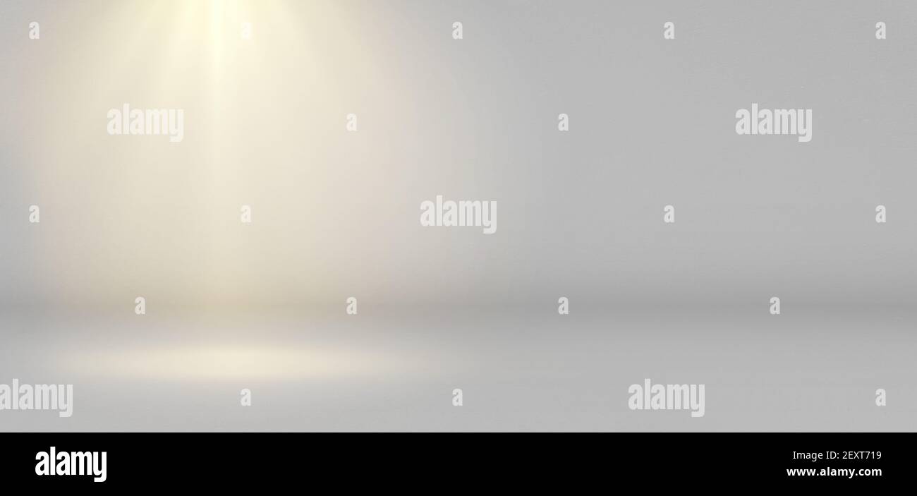 Banner de fondo abstracto gris y blanco gradiente sala de foco textura. Fondo con poco gruñido. Estudio fondo papel pintado sala de luz pared Foto de stock
