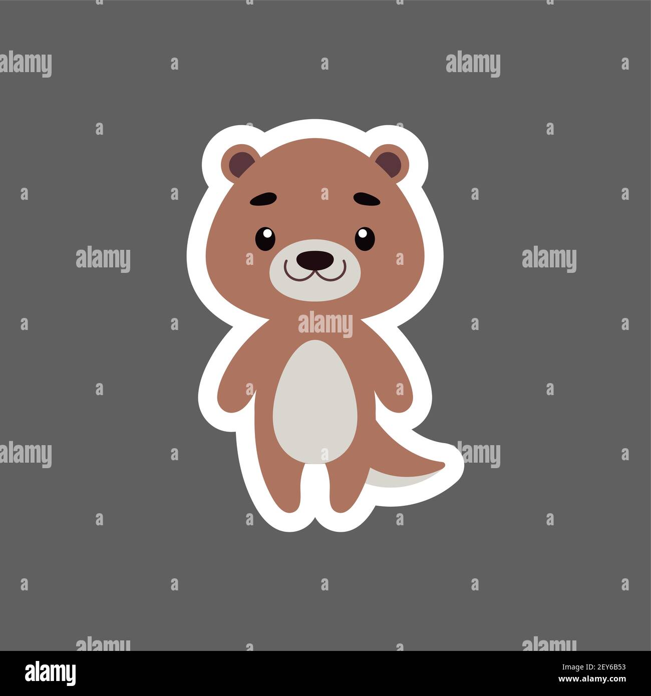 Lindo pequeño bebé etiqueta de la nutria. Personaje de dibujos animados para niños tarjetas, ducha de bebé, invitación de cumpleaños, interior de la casa. Vec. Infantil de colores vivos Imagen Vector de Lindo pequeño bebé etiqueta de la nutria. Personaje de dibujos animados para niños tarjetas, ducha de bebé, invitación de cumpleaños, interior de la casa. Vec. Infantil de colores vivos Imagen Vector de