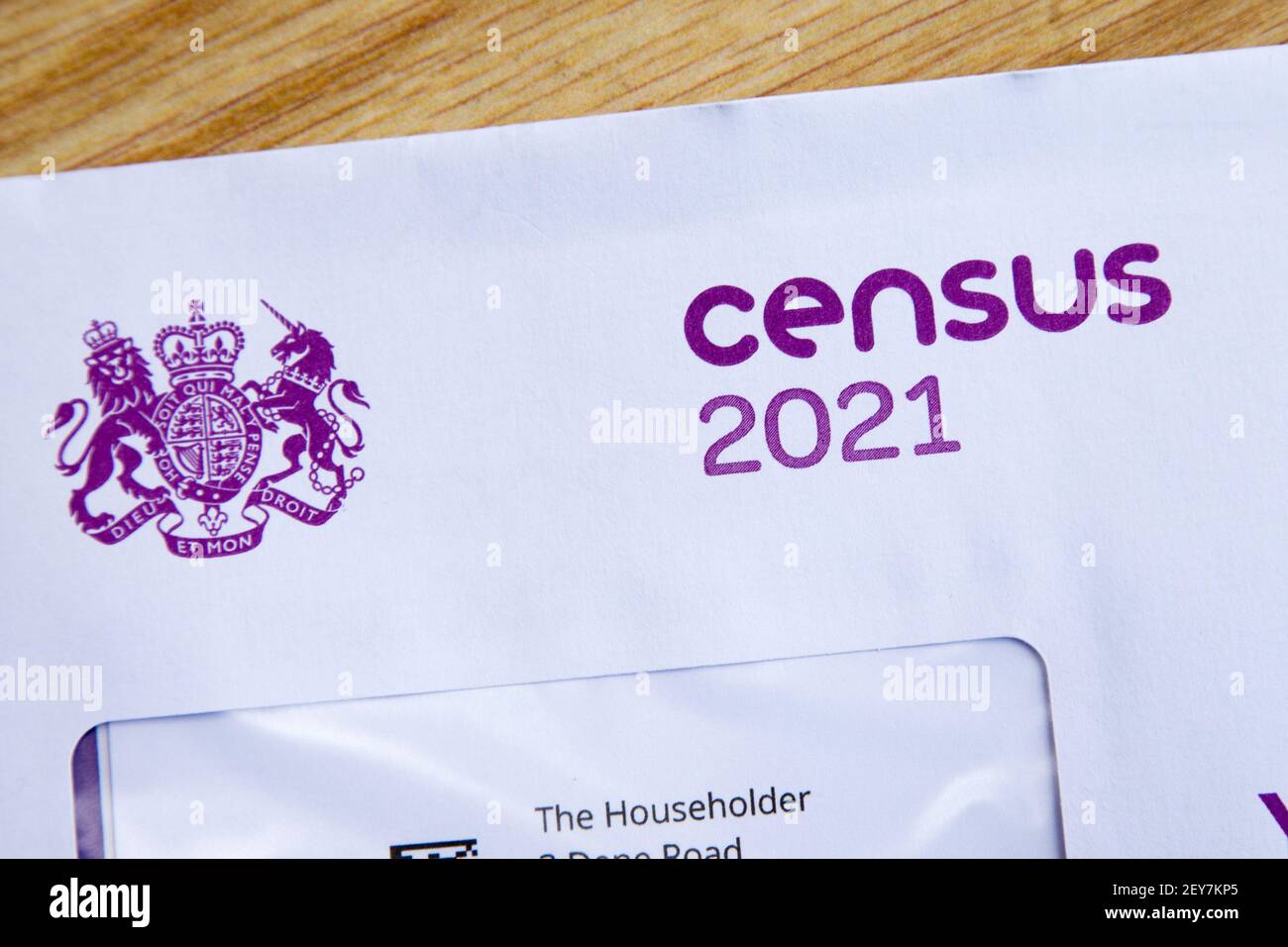 Carta informando a los hogares sobre el censo de Inglaterra de 2021 y. Gales Foto de stock