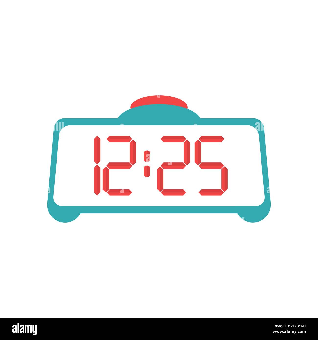 Reloj digital. Un reloj con alarma y un gran botón rojo. Ilustración de  vector plano Imagen Vector de stock - Alamy