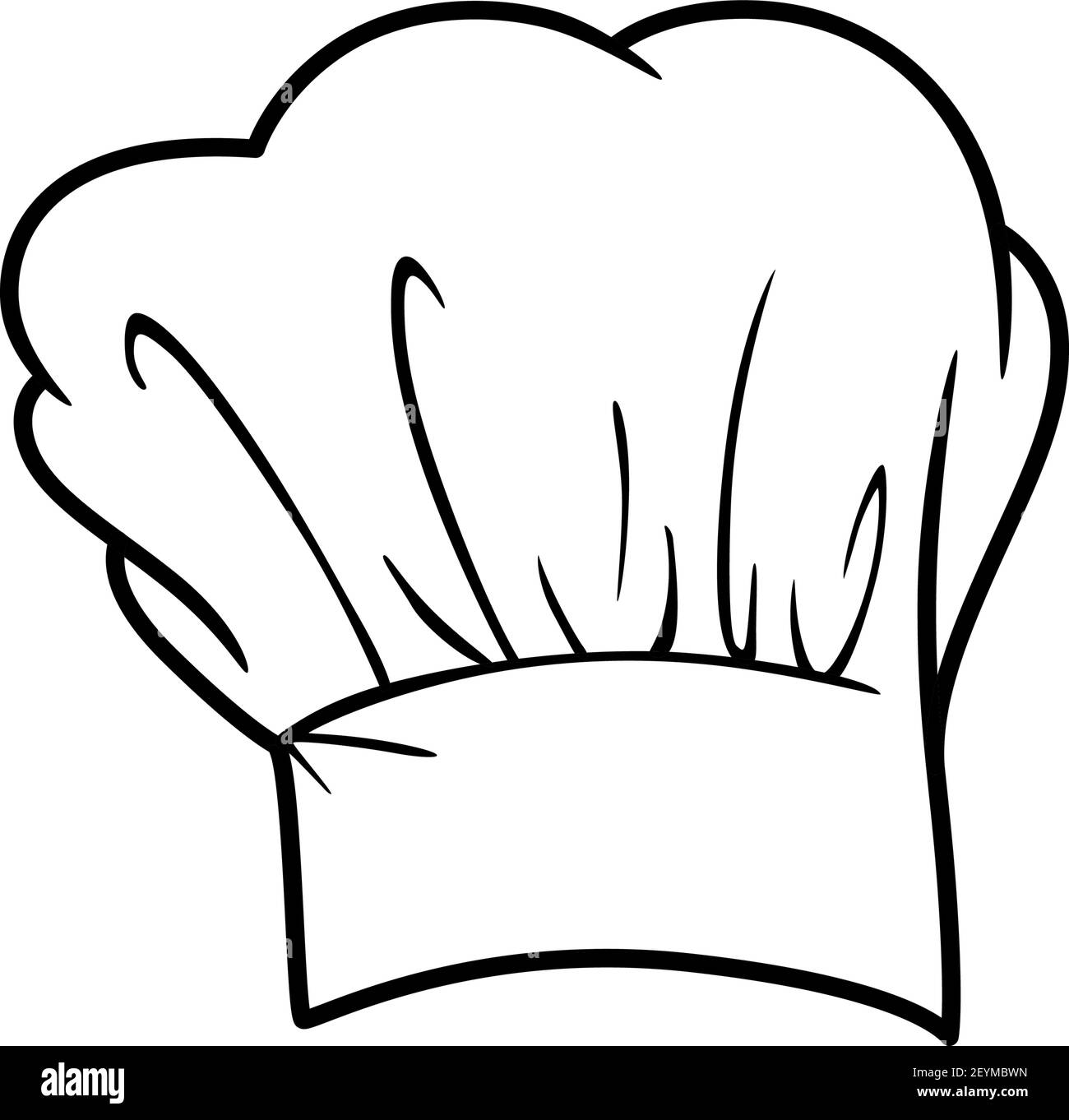 Chef sombrero aislado icono lineal. Vector tradicional chef-cocinero gorra  con pliegues, panadero ropa de cabeza Imagen Vector de stock - Alamy