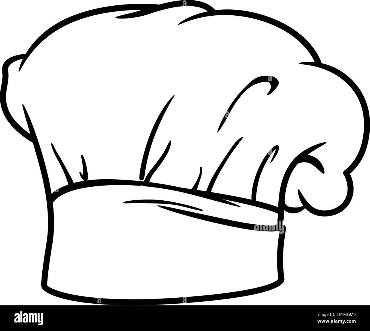 Chef sombrero aislado icono lineal. Vector tradicional chef-cocinero gorra  con pliegues, panadero ropa de cabeza Imagen Vector de stock - Alamy