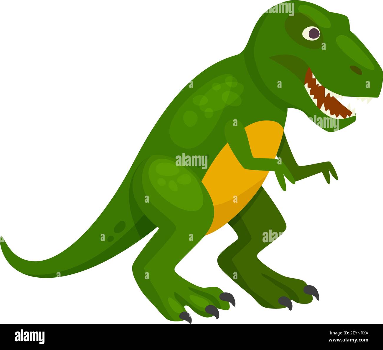 T-rex dinosaurio verde aislado dibujos animados Tyrannosaurus. Vector  theropod dino animal, parasaurolophus Imagen Vector de stock - Alamy