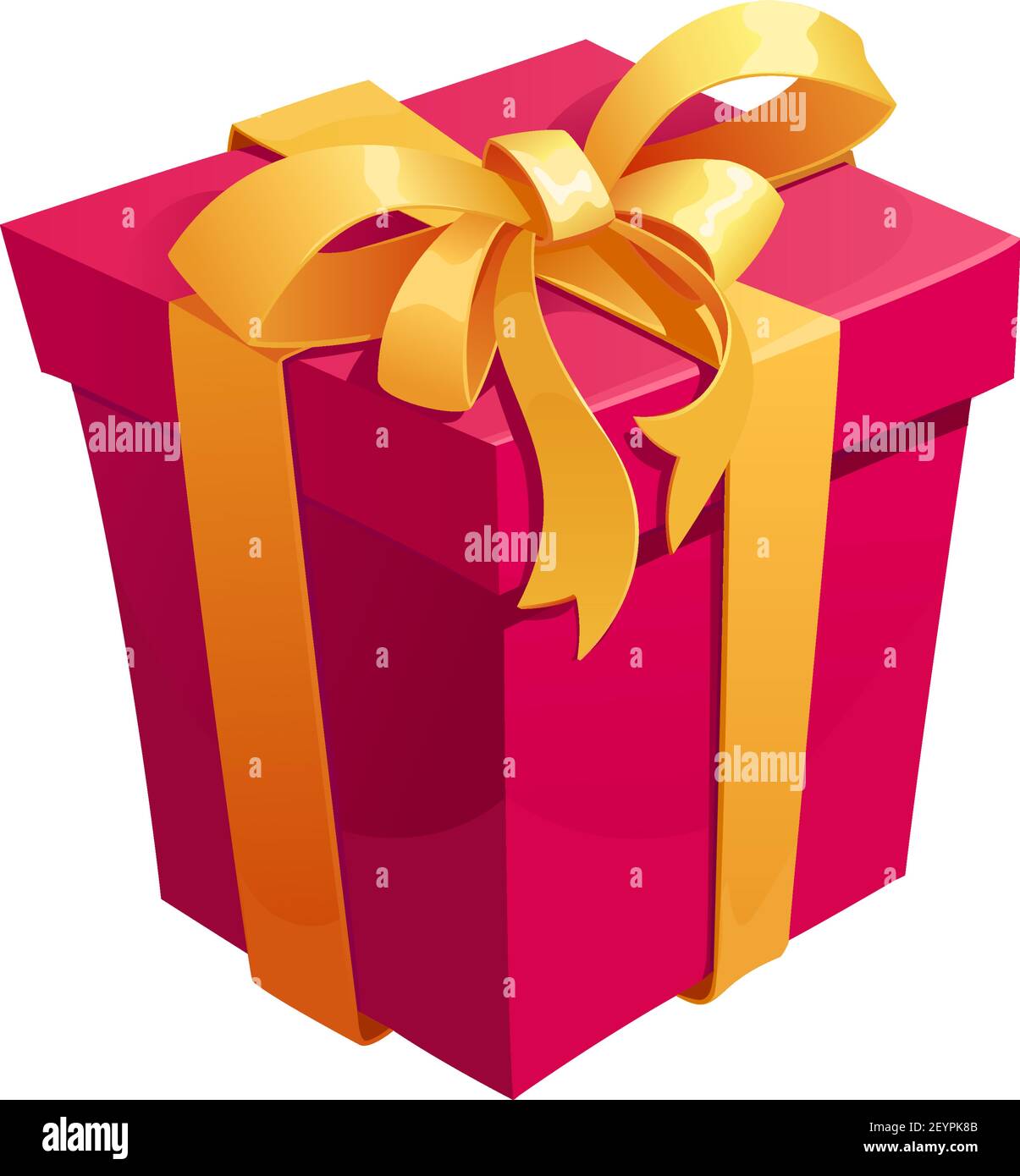 Cuadro de regalo icono de dibujos animados del presente. Caja de regalo y  bolsa de regalo con lazo de cinta para sorpresa de cumpleaños y San  Valentín, Navidad y año Nuevo Imagen