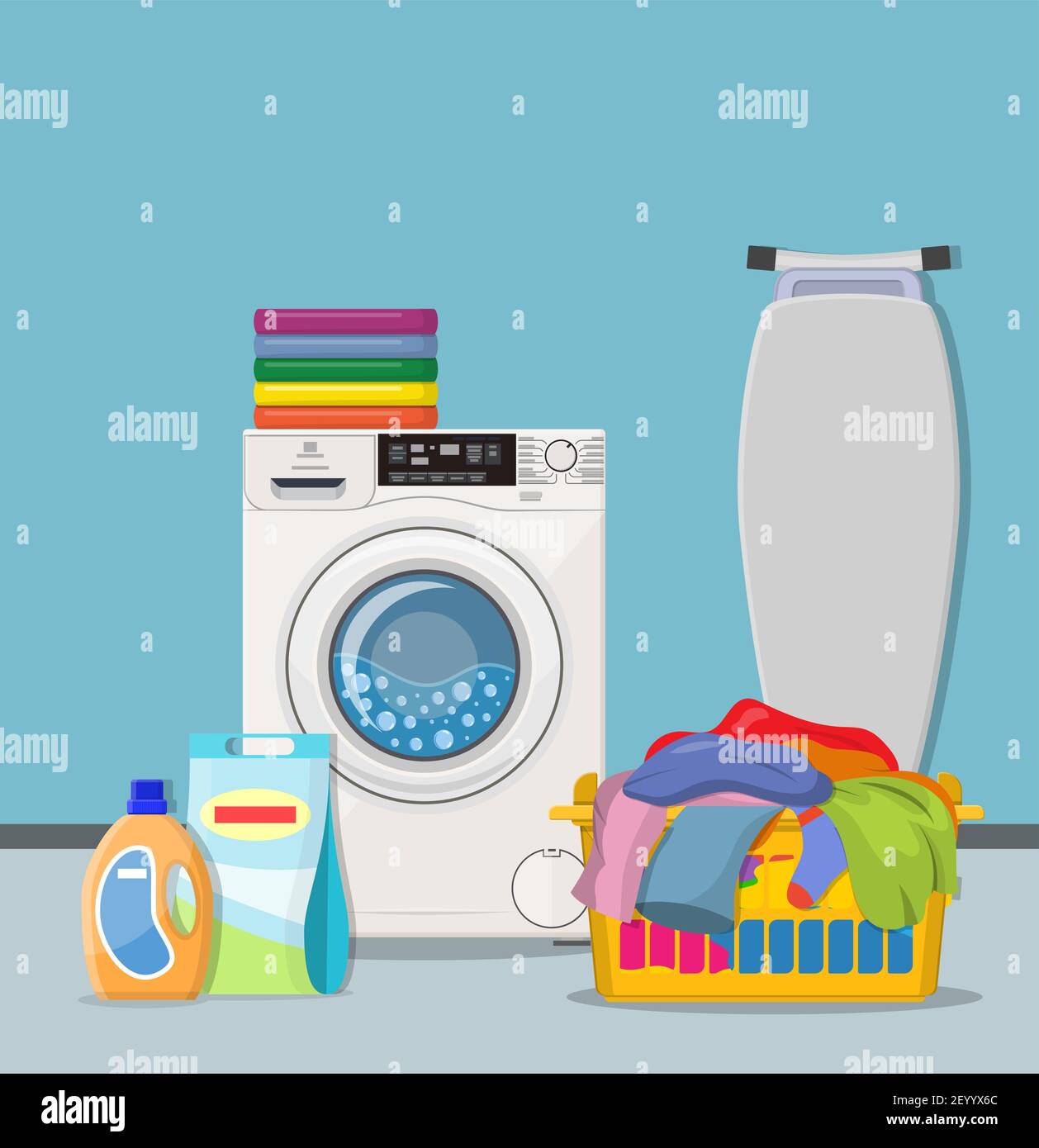 Concepto de servicio de lavandería Imagen Vector de stock - Alamy