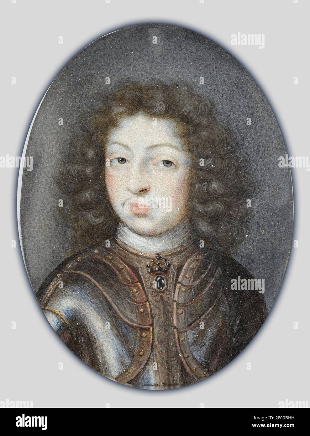 Pierre Signac - Miniatura retrato de Carlos XI, Rey de Suecia 1660-1697 Foto de stock