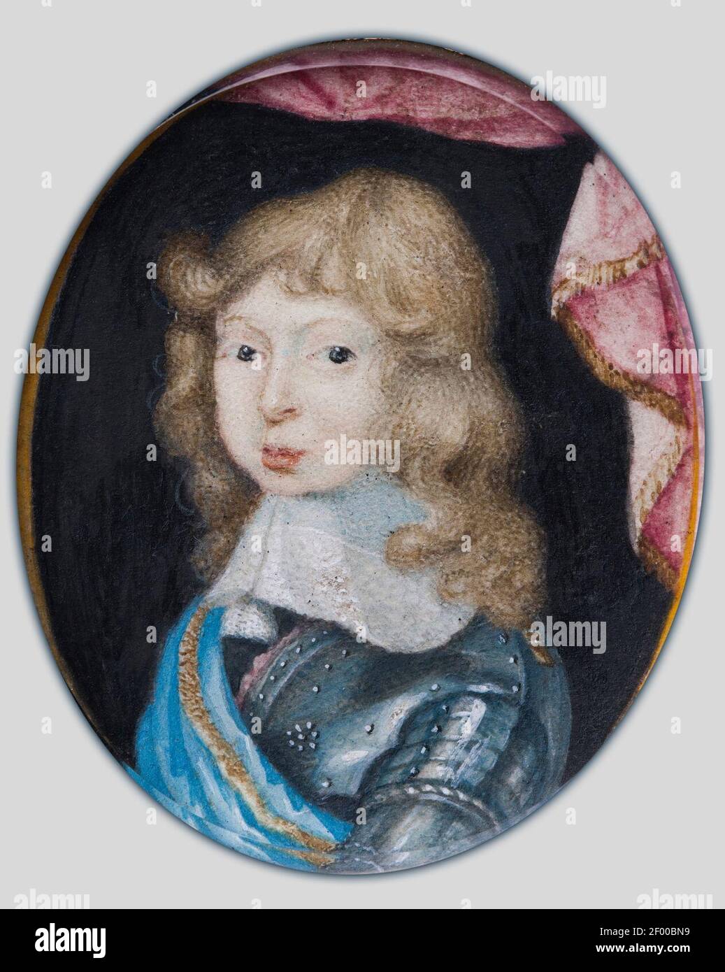 Pierre Signac - Miniatura retrato de Carlos XI, Rey de Suecia, como un niño 1660-1697 Foto de stock