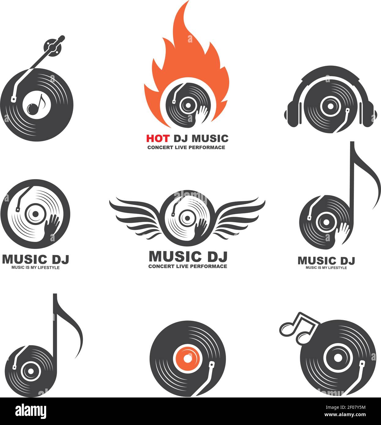 icono de vector de logotipo de música de registro de disco de