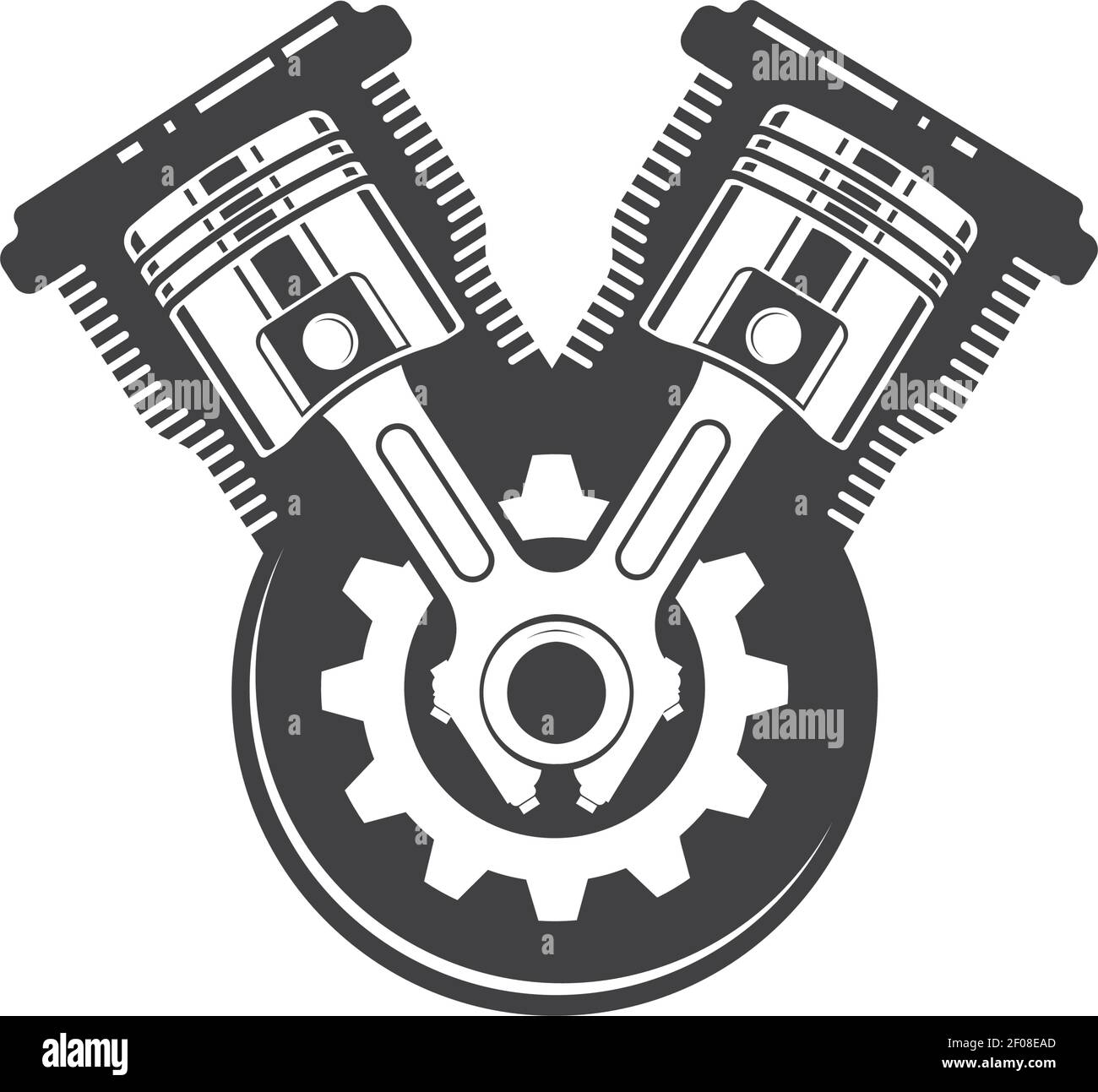 plantilla de diseño de ilustración de icono de vector de pistón del motor  Imagen Vector de stock - Alamy