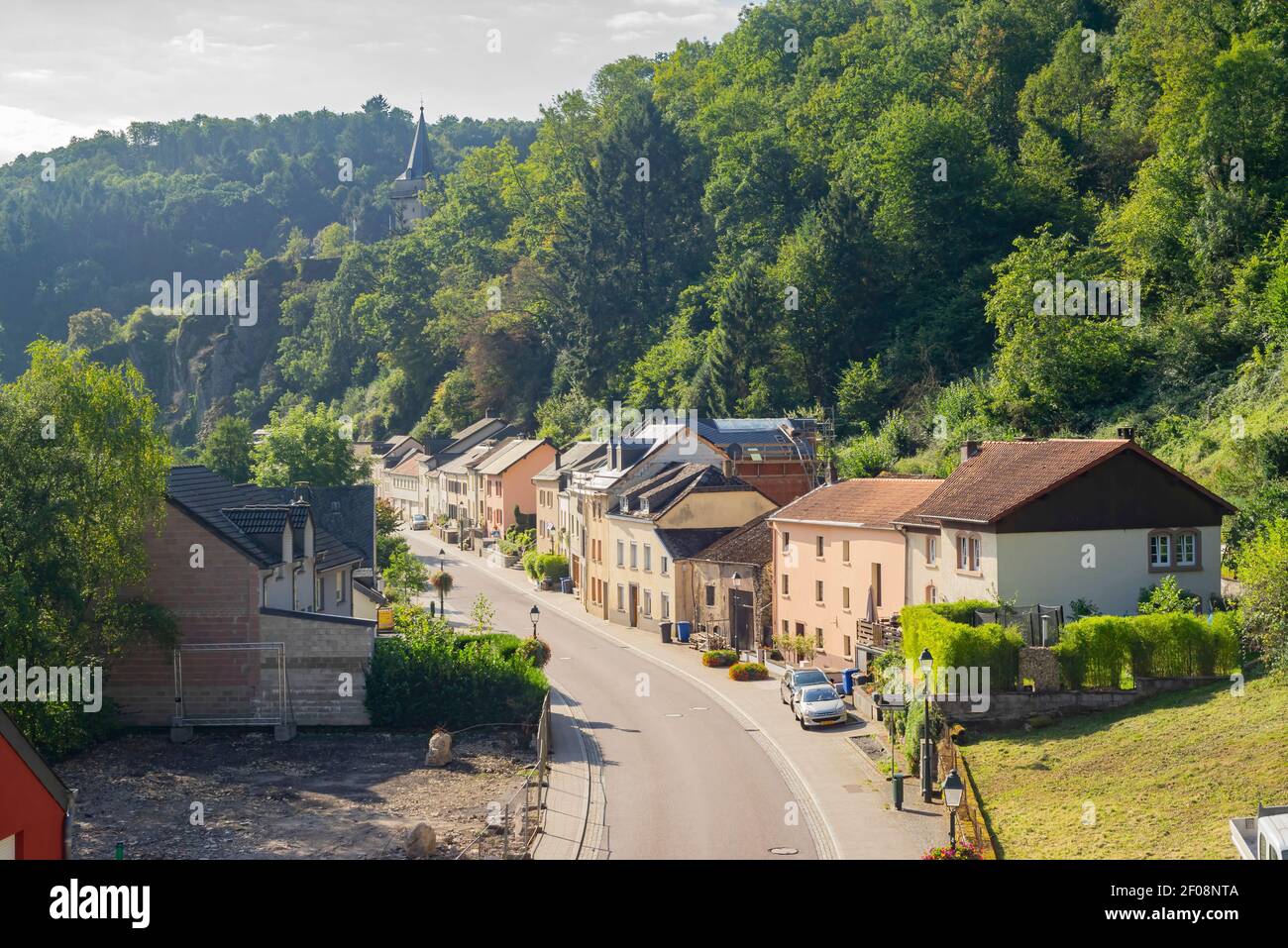 Hermosas campiñas escena de VIANDEN, Luxemburgo Foto de stock