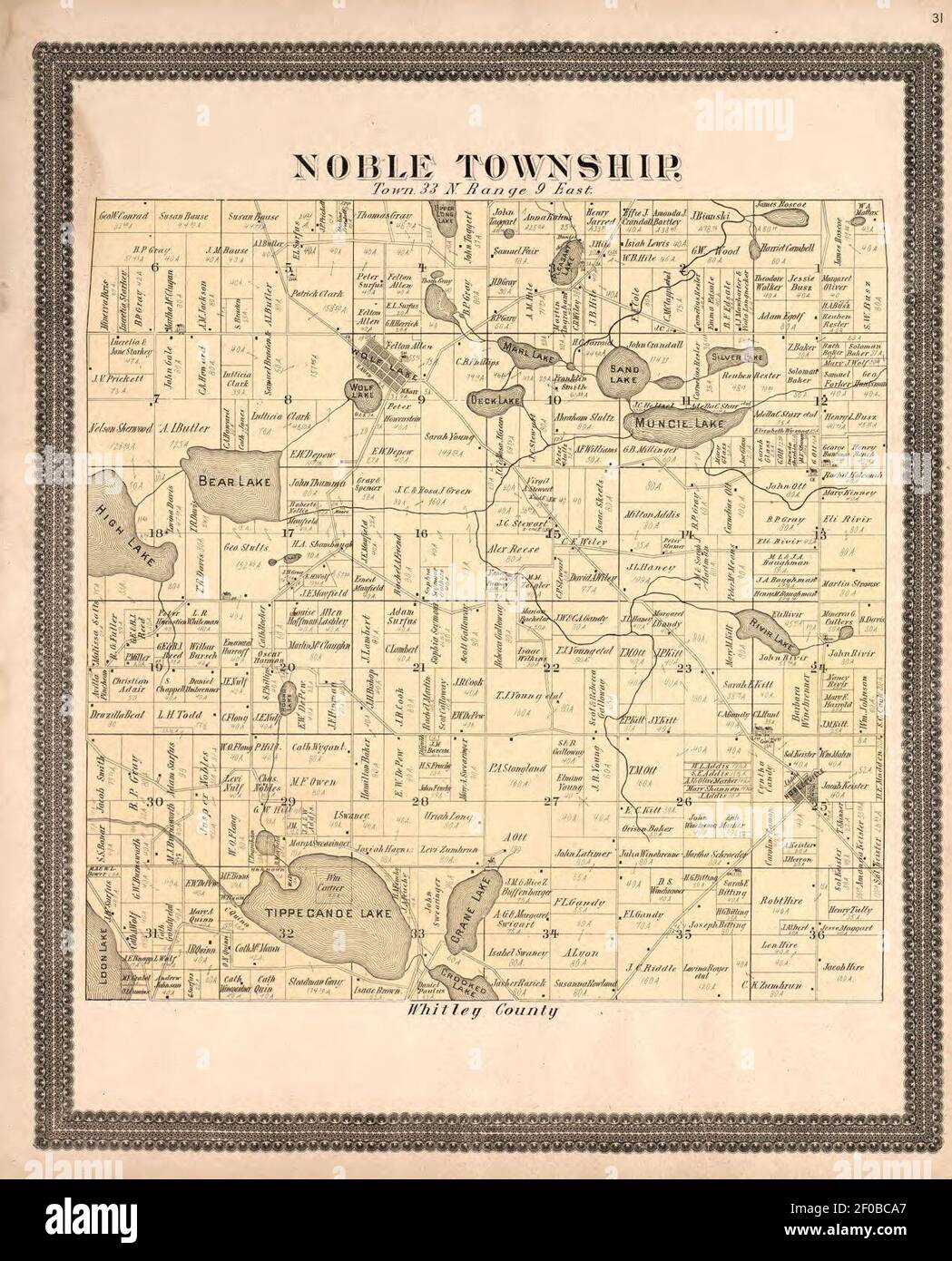 Plat libro y registro estadístico del condado de Noble, Indiana que