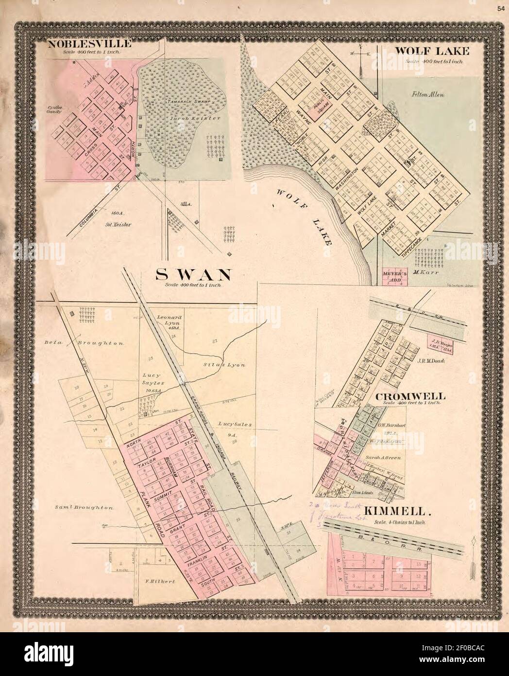 Plat libro y registro estadístico del condado de Noble, Indiana que