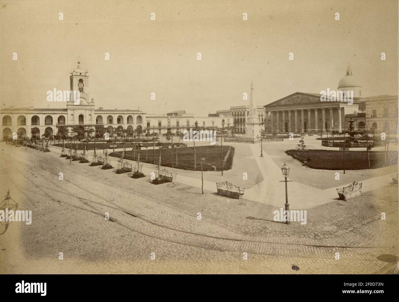 Plaza de la Victoria. El Cabildo (Junior, 1876). Foto de stock
