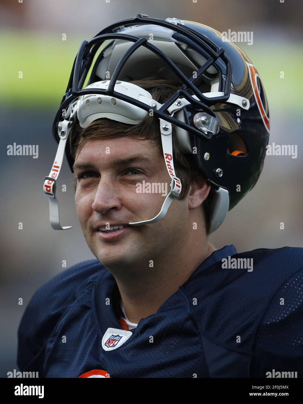 El mariscal de campo de Chicago Bears Jay Cutler es toda una sonrisa