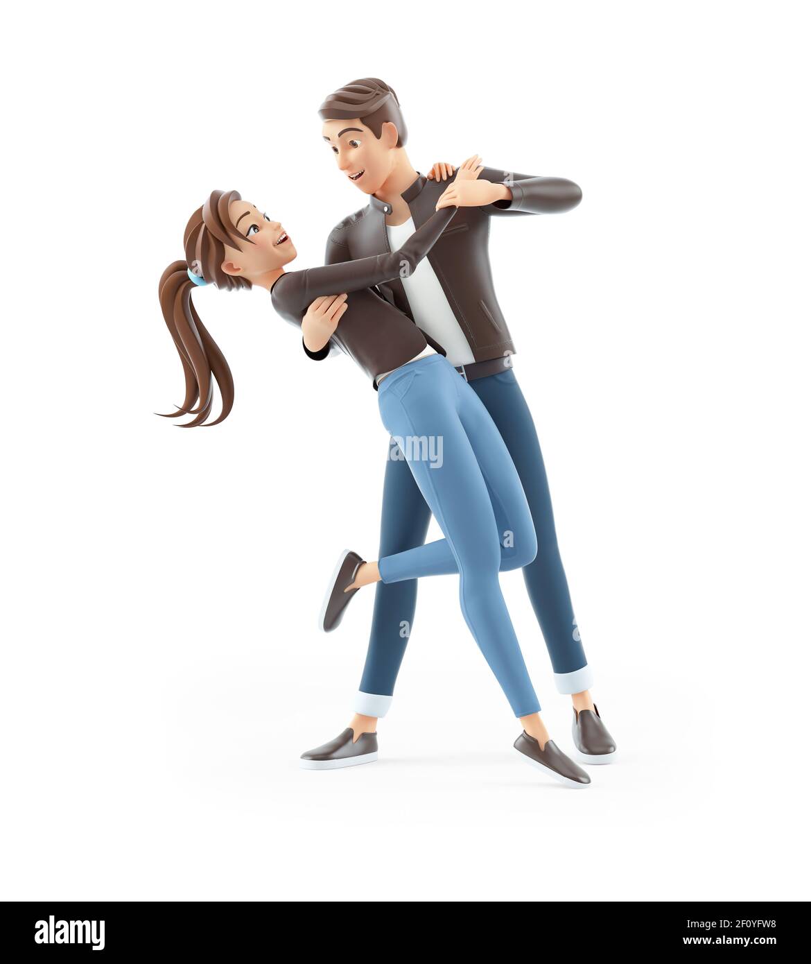 3d hombre de dibujos animados bailando con la mujer Fotografía de stock -  Alamy