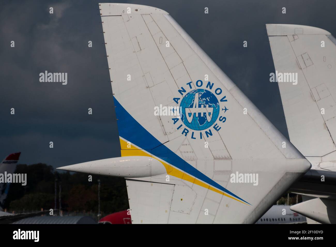 Antonov an-225 Mriya en el aeropuerto de Prestwick cerca de Glasgow, Escocia, Reino Unido Foto de stock