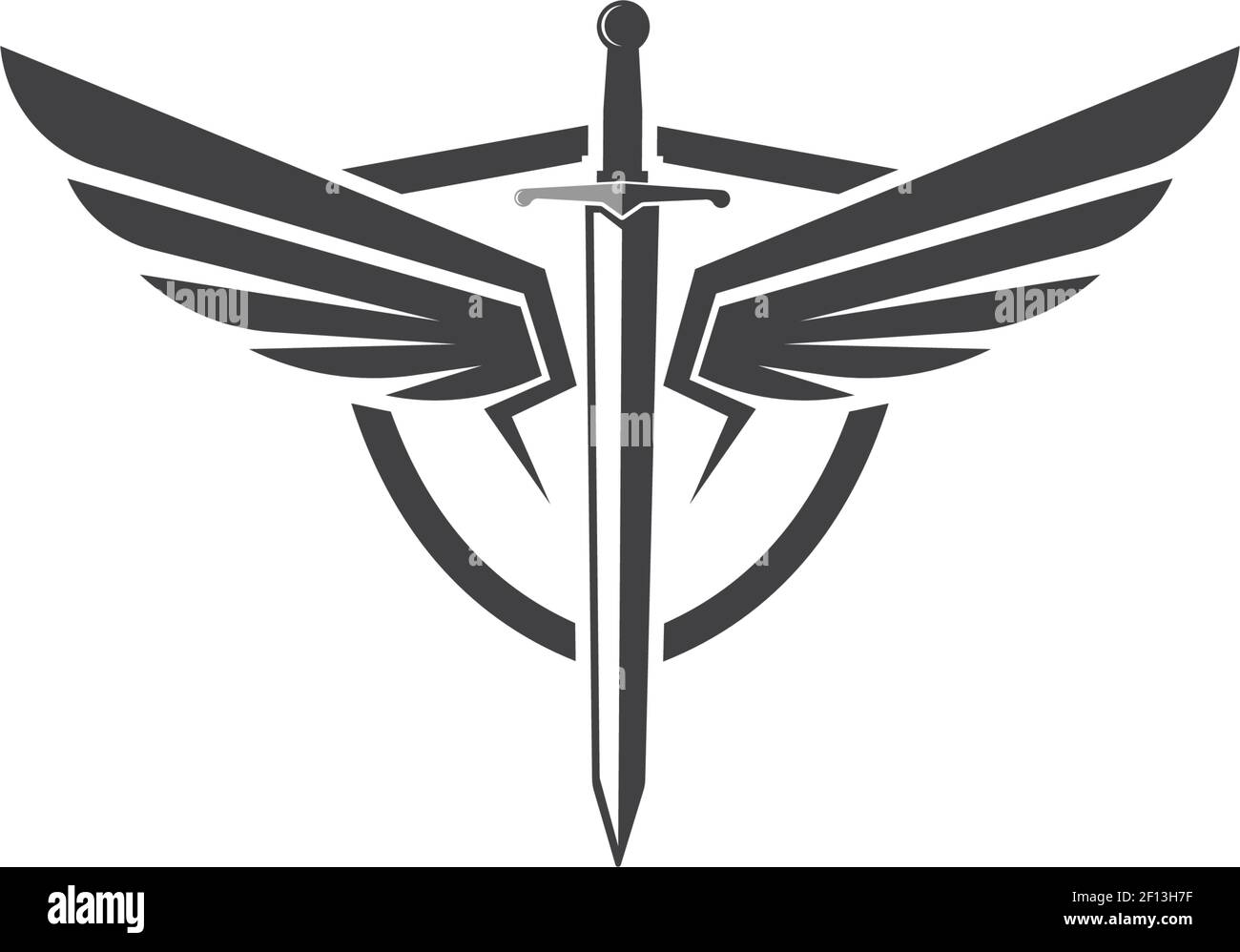 espada alas logotipo icono ilustración vector plantilla de diseño Imagen  Vector de stock - Alamy