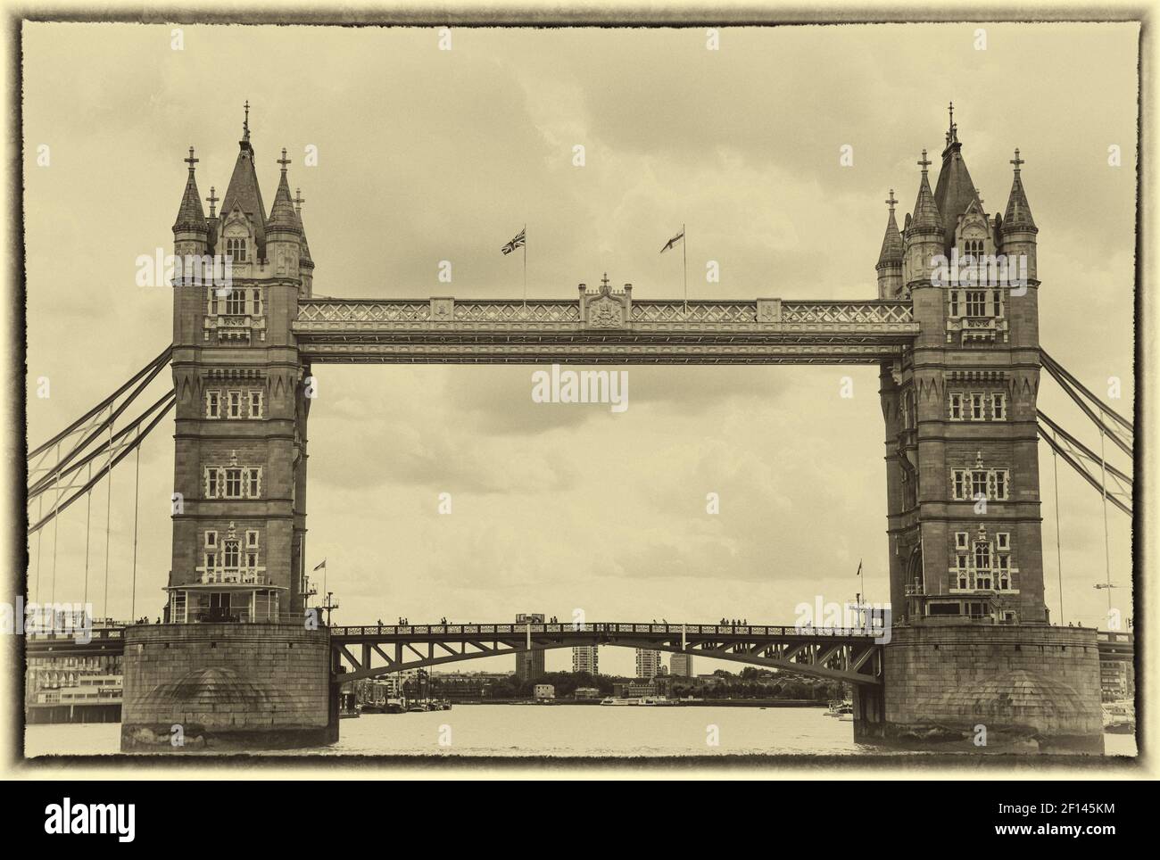 Puente de Londres - dibujo de la foto de edad Foto de stock