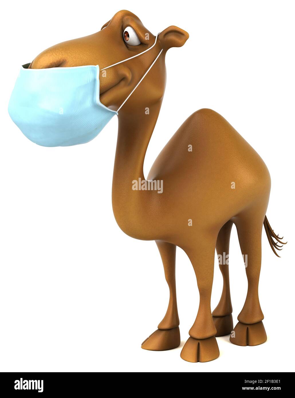 Camello 3D divertido con una máscara Fotografía de stock - Alamy