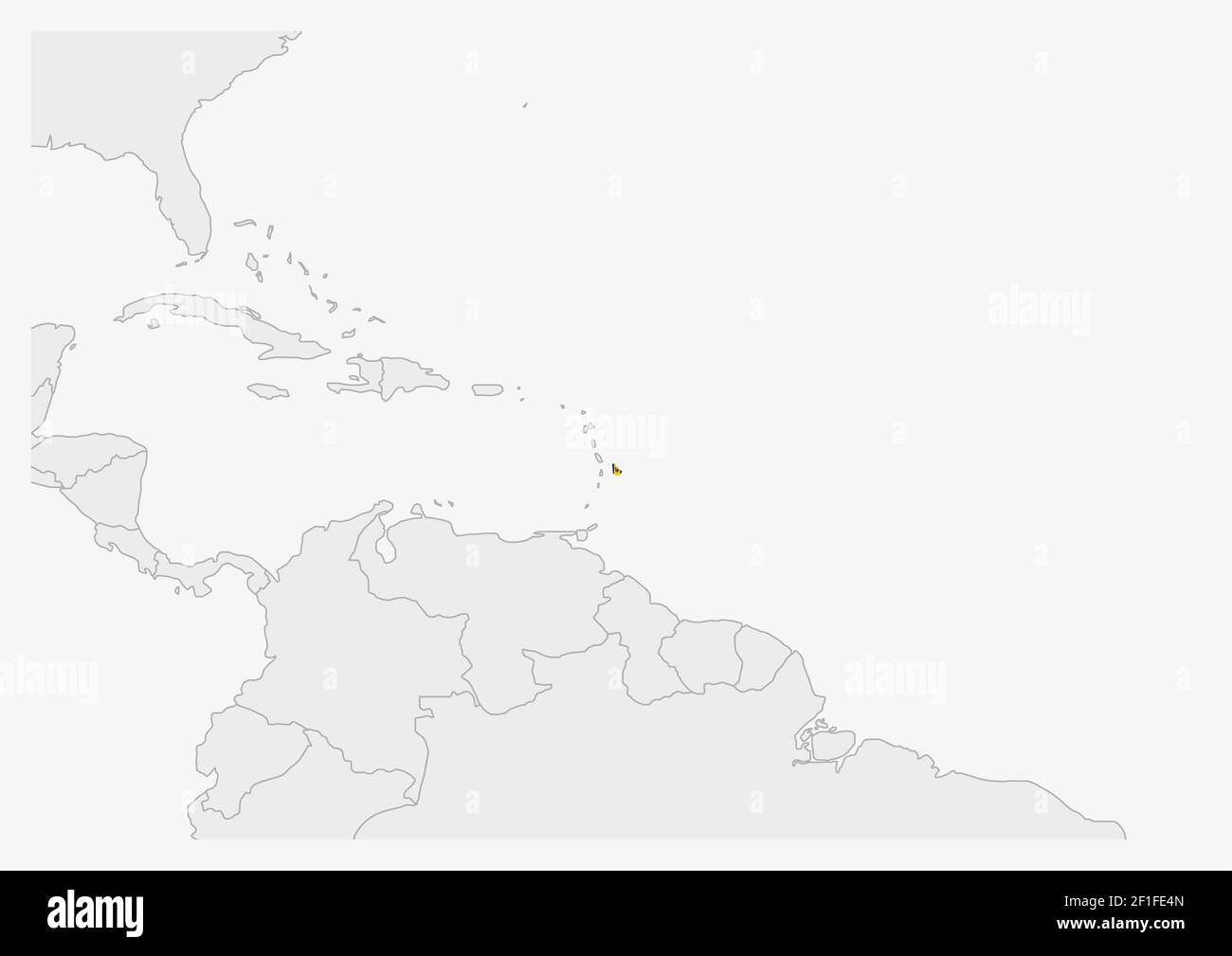 Mapa de Barbados resaltado en los colores de la bandera de Barbados