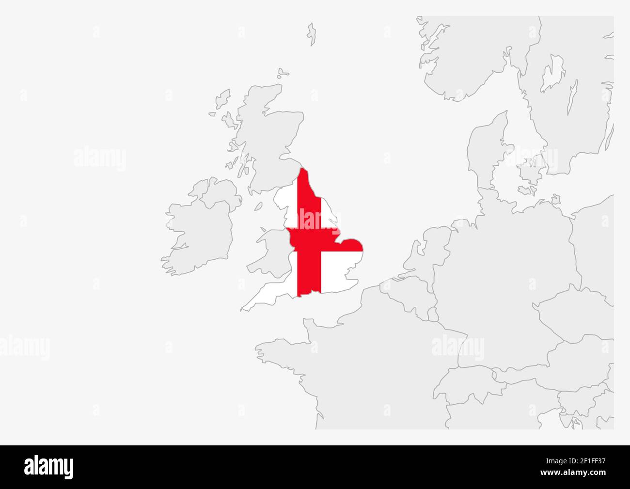 Y equipo Ordenador portátil fregar Mapa de Inglaterra resaltado en los colores de la bandera de Inglaterra,  mapa gris con los países vecinos Imagen Vector de stock - Alamy